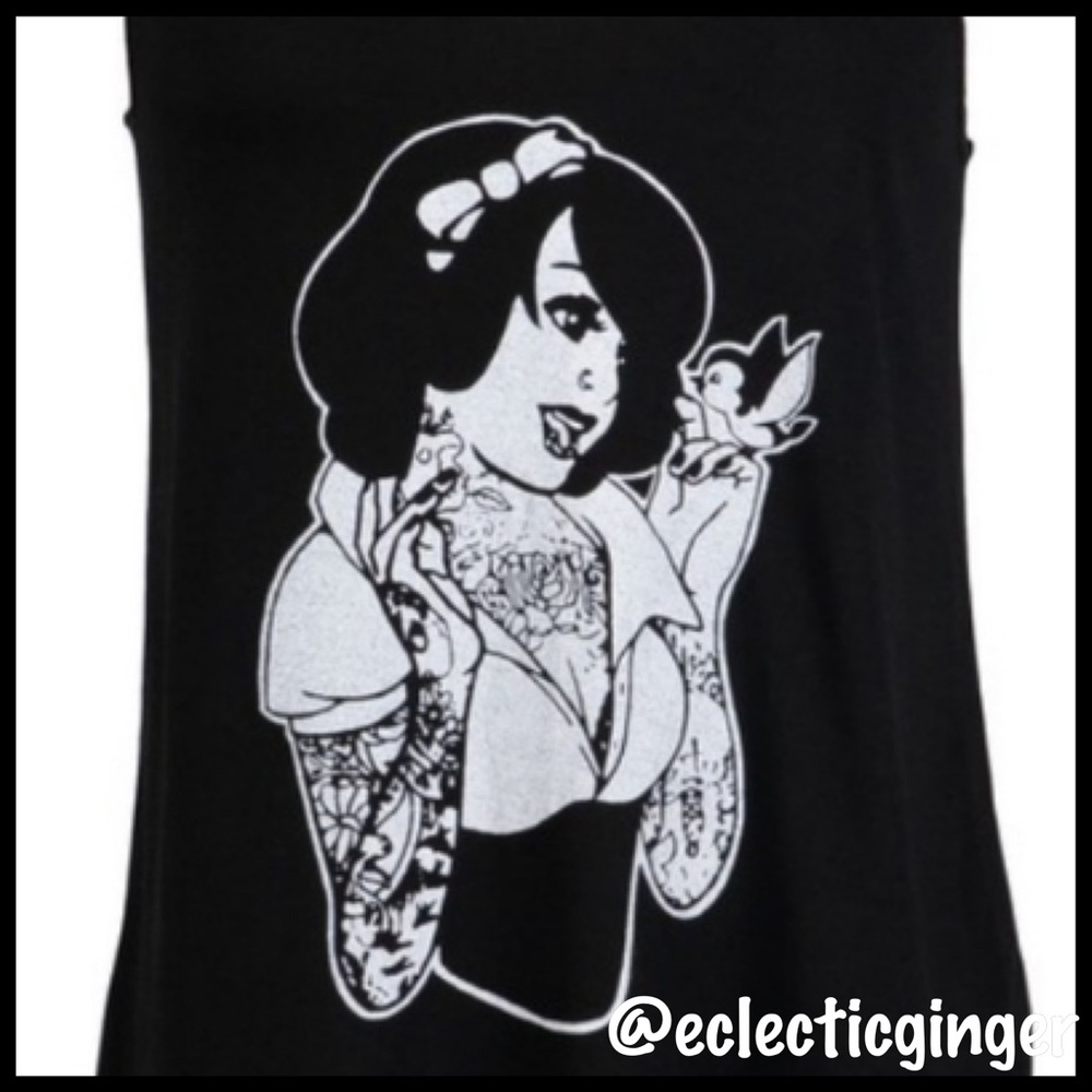 Black white Punk princess racerback tank top Small S